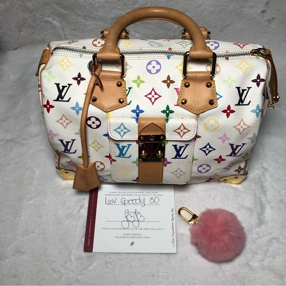 Louis Vuitton Takashi Murakami Speedy30 w/Keys,2-COA’s,DustBag,Date Code(SP0036) - Picture 4 of 17